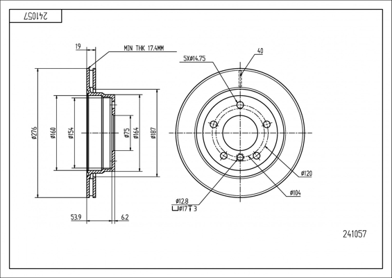 Brake Disc - 241 057 HART