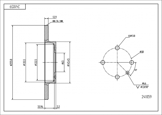 Brake Disc - 241 059 HART
