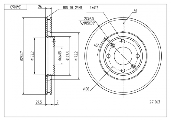 Brake Disc - 241 063 HART