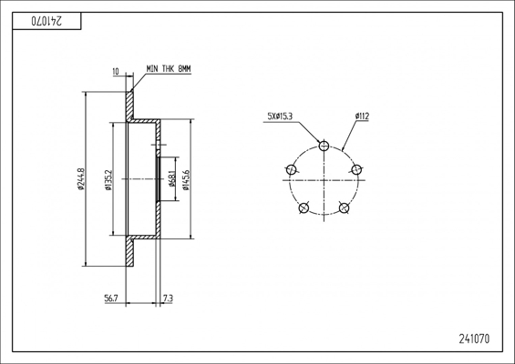Brake Disc - 241 070 HART