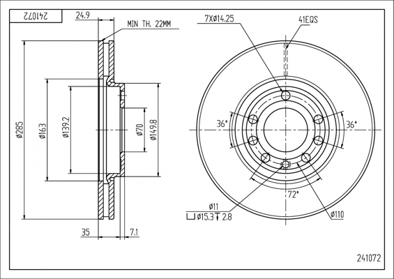 Brake Disc - 241 072 HART