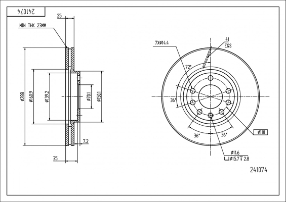 Brake Disc - 241 074 HART