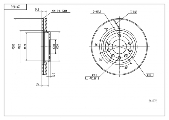 Brake Disc - 241 076 HART