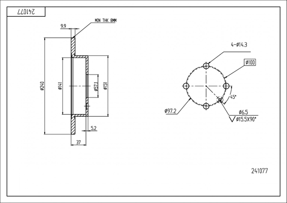 Brake Disc - 241 077 HART
