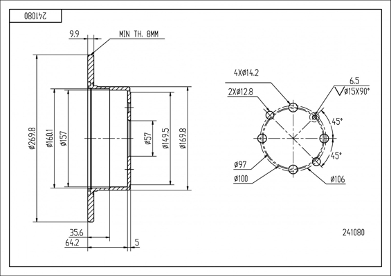 Brake Disc - 241 080 HART