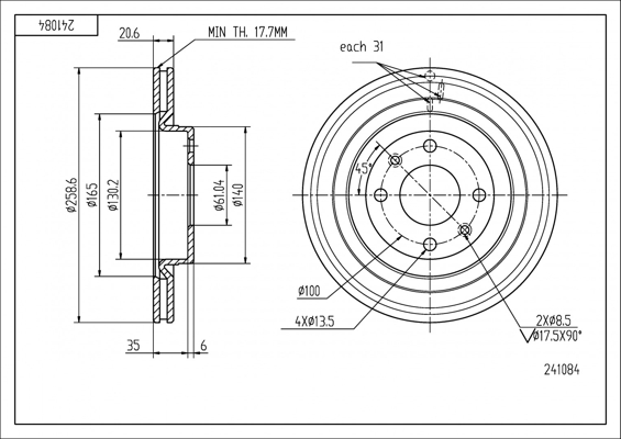 Brake Disc - 241 084 HART