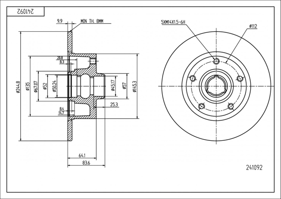 Brake Disc - 241 092 HART