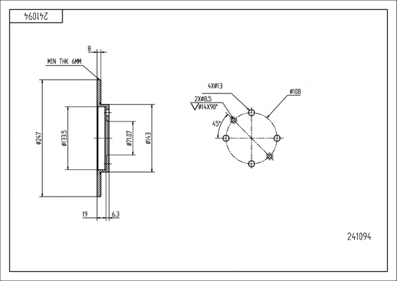 Brake Disc - 241 094 HART