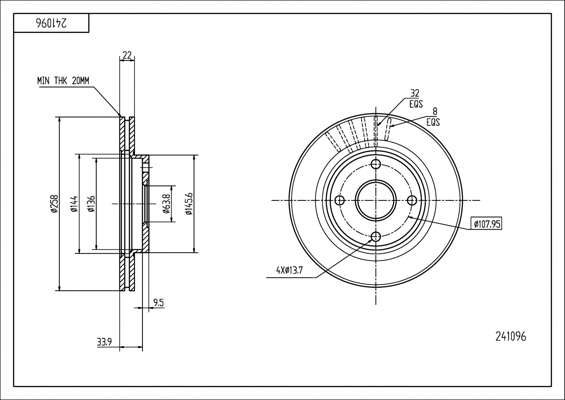 Brake Disc - 241 096 HART