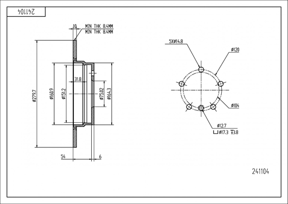 Brake Disc - 241 104 HART
