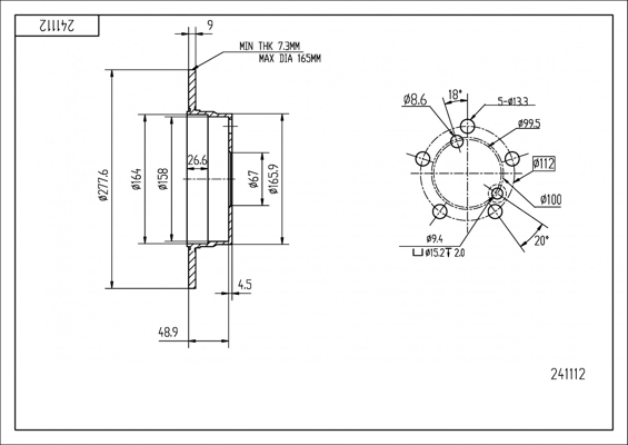 Brake Disc - 241 112 HART