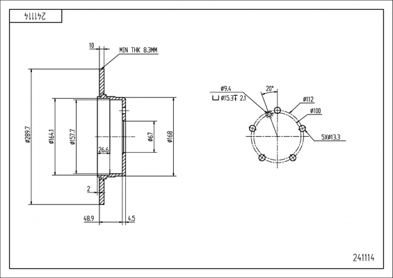 Brake Disc - 241 114 HART