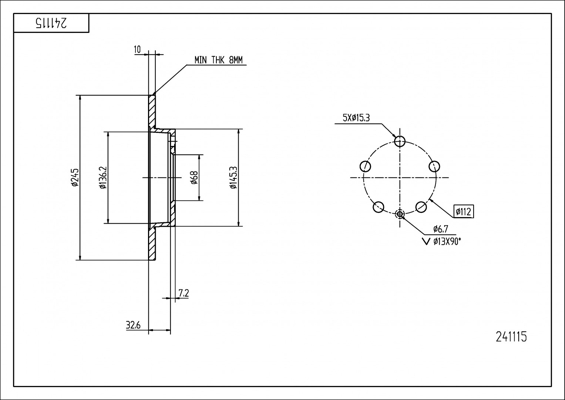 Brake Disc - 241 115 HART
