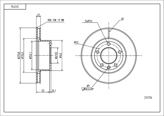 Brake Disc - 241 116 HART