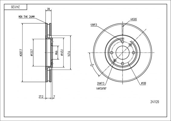 Brake Disc - 241 120 HART