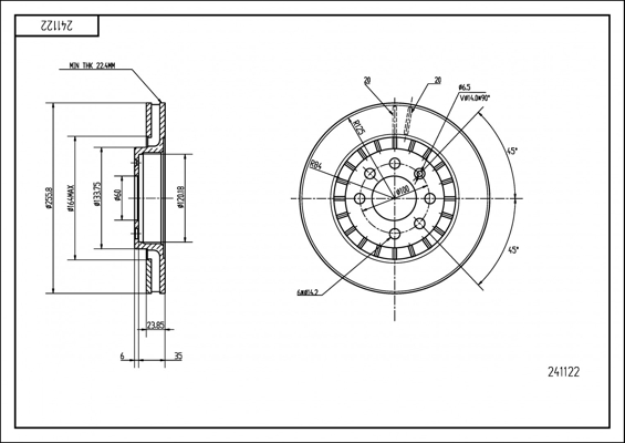 Brake Disc - 241 122 HART