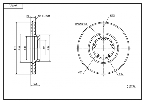 Brake Disc - 241 126 HART