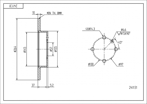 Brake Disc - 241 131 HART
