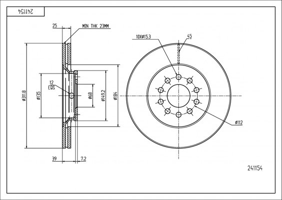 Brake Disc - 241 154 HART
