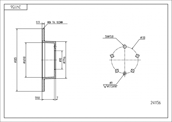 Brake Disc - 241 156 HART