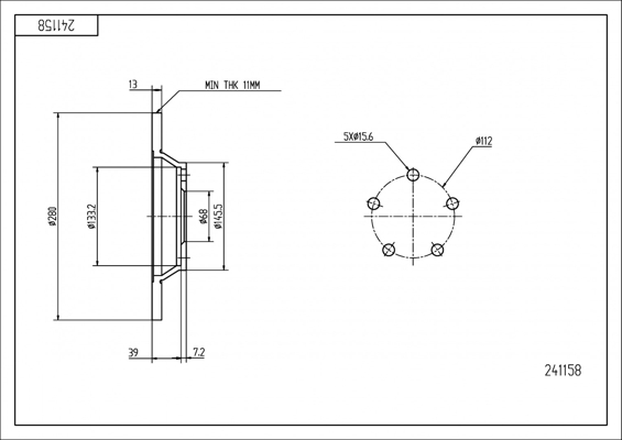 Brake Disc - 241 158 HART