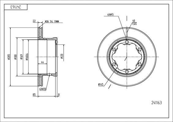 Brake Disc - 241 163 HART