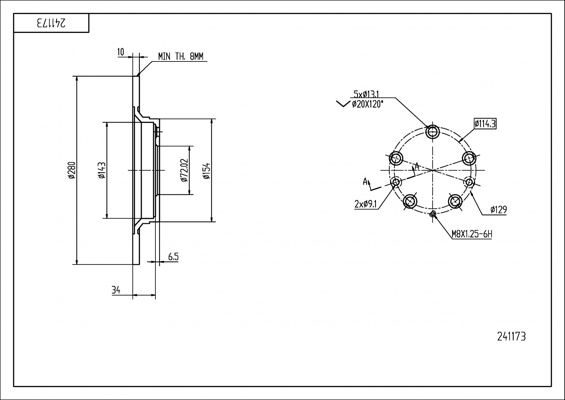 Brake Disc - 241 173 HART