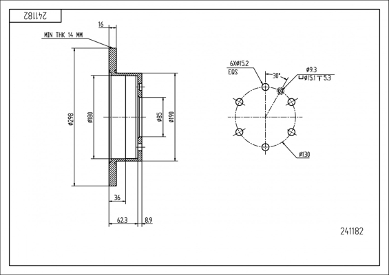 Brake Disc - 241 182 HART