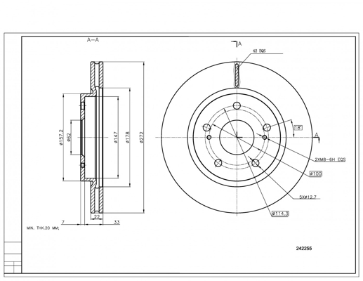 Brake Disc - 242 255 HART