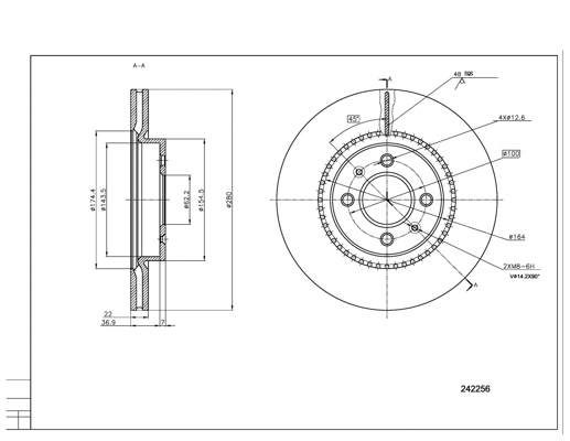 Brake Disc - 242 256 HART