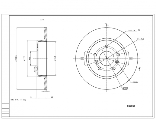 Brake Disc - 242 257 HART