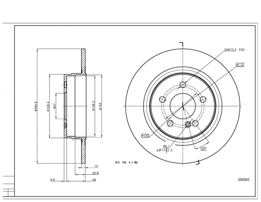 Brake Disc - 250 262 HART