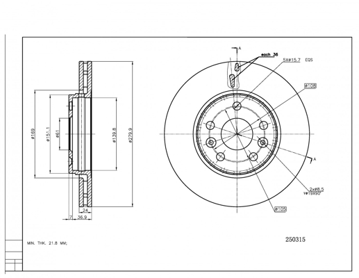 Brake Disc - 250 315 HART