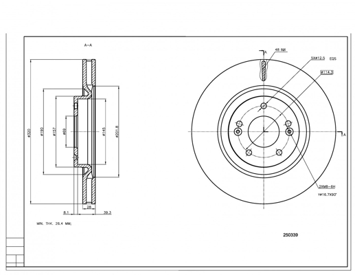 Brake Disc - 250 339 HART