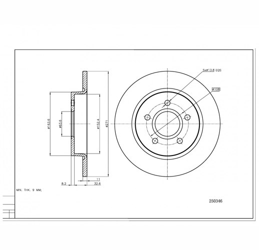 Brake Disc - 250 346 HART