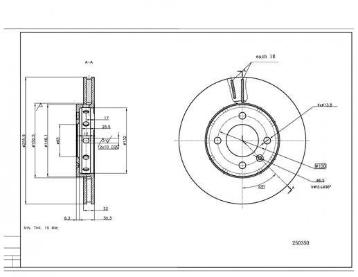 Brake Disc - 250 350 HART