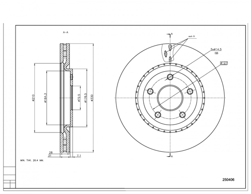 Brake Disc - 250 406 HART