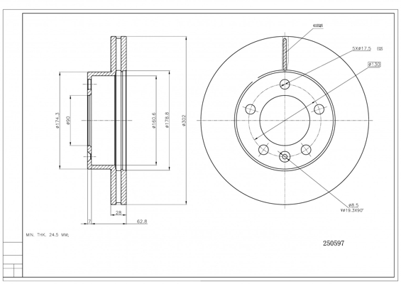 Brake Disc - 250 597 HART