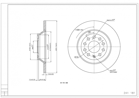 Brake Disc - 241 181 HART