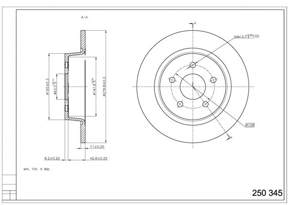Brake Disc - 250 345 HART