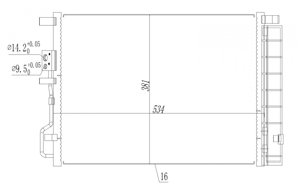 Condenser, air conditioning - 645 270 HART