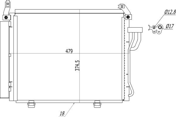 Condenser, air conditioning - 613 441 HART