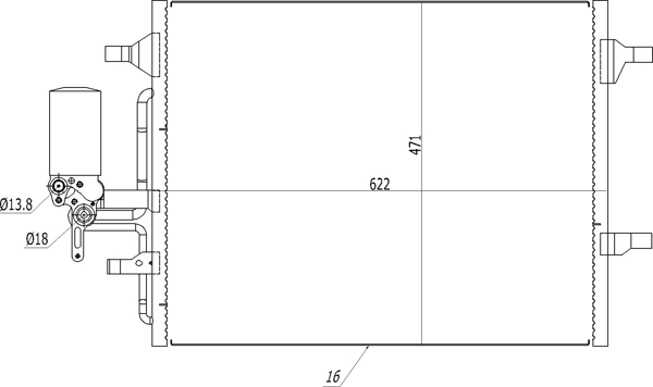 Condenser, air conditioning - 614 073 HART