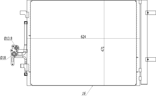 Condenser, air conditioning - 614 540 HART