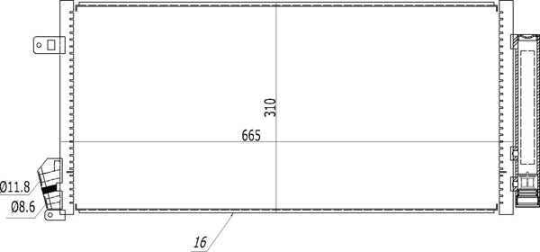 Kondensator, Klimaanlage - 614 554 HART