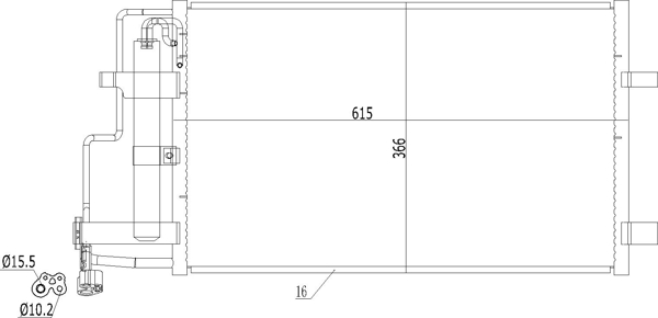 Condenser, air conditioning - 619 538 HART