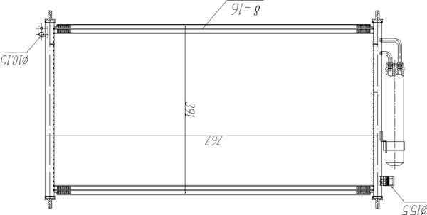 Condenser, air conditioning - 621 610 HART