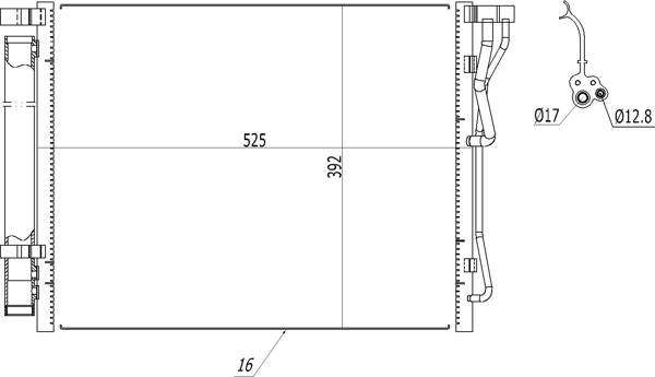 Condenser, air conditioning - 621 701 HART