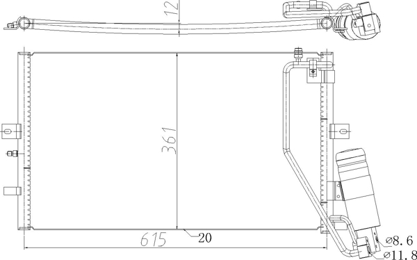 Condenser, air conditioning - 623 914 HART