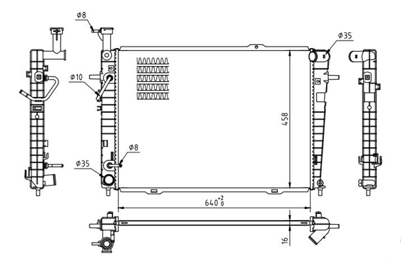 Radiator, engine cooling - 630 233 HART